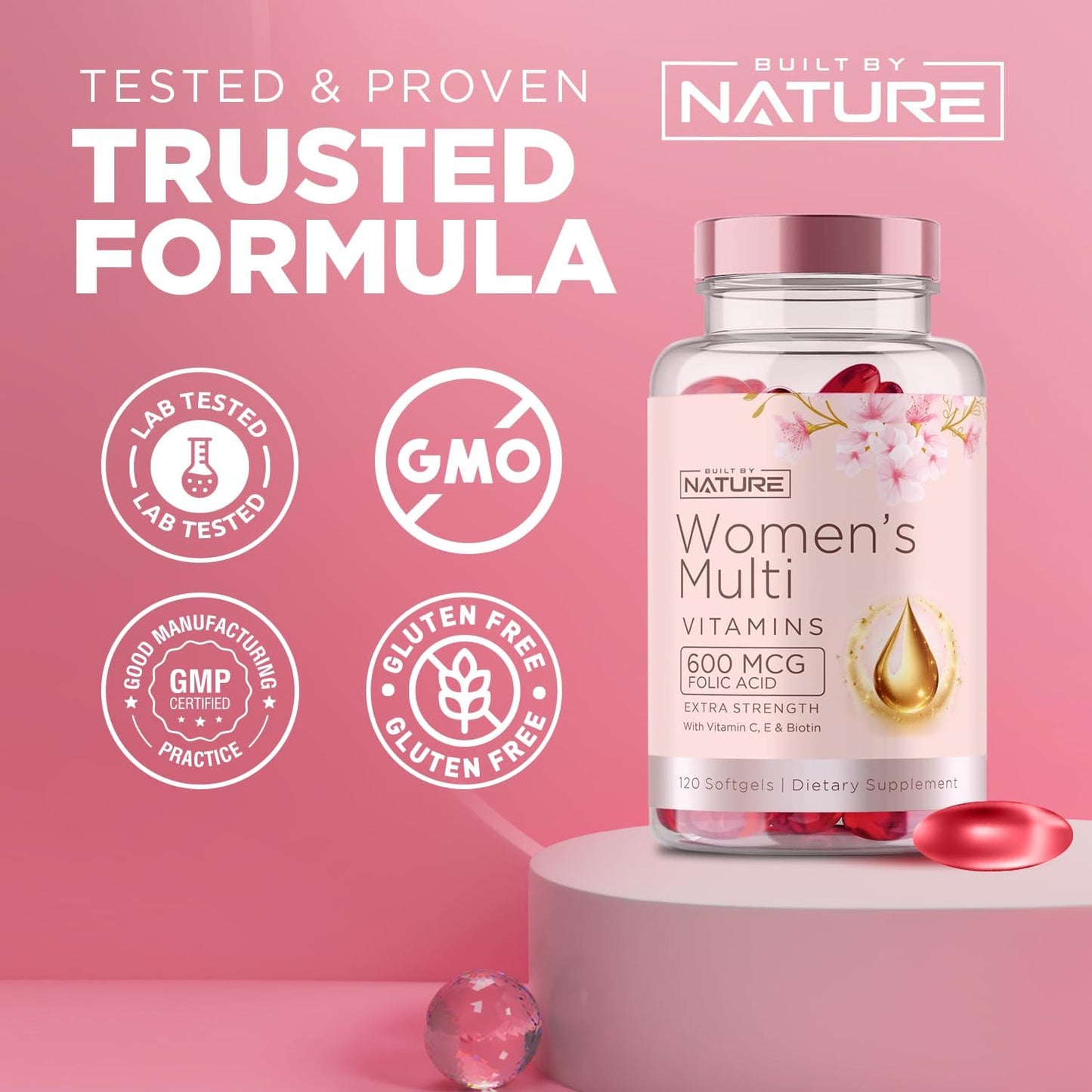 Women's Daily Multivitamin with Essential Vitamins & Minerals for Immune Health - 120 Softgels