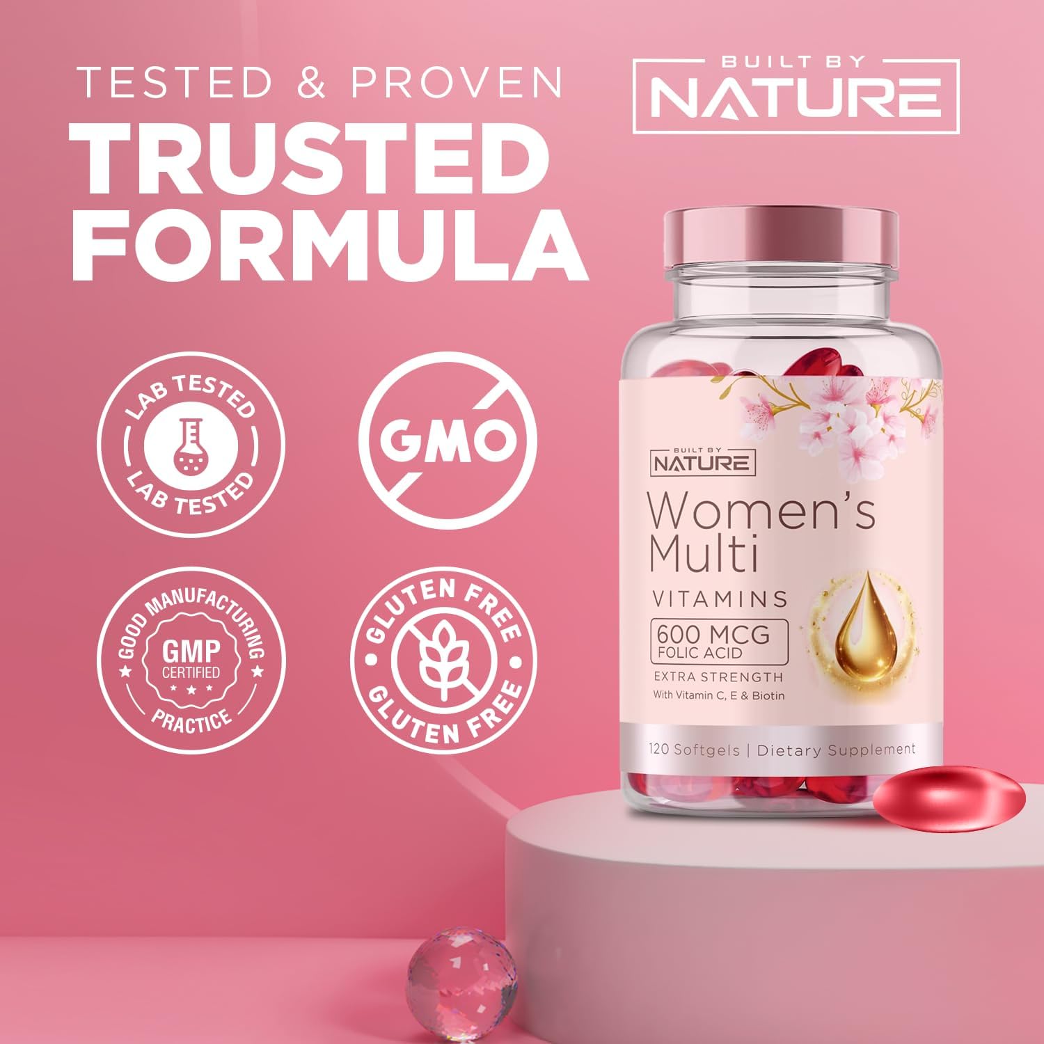 Women's Daily Multivitamin with Essential Vitamins & Minerals for Immune Health - 120 Softgels