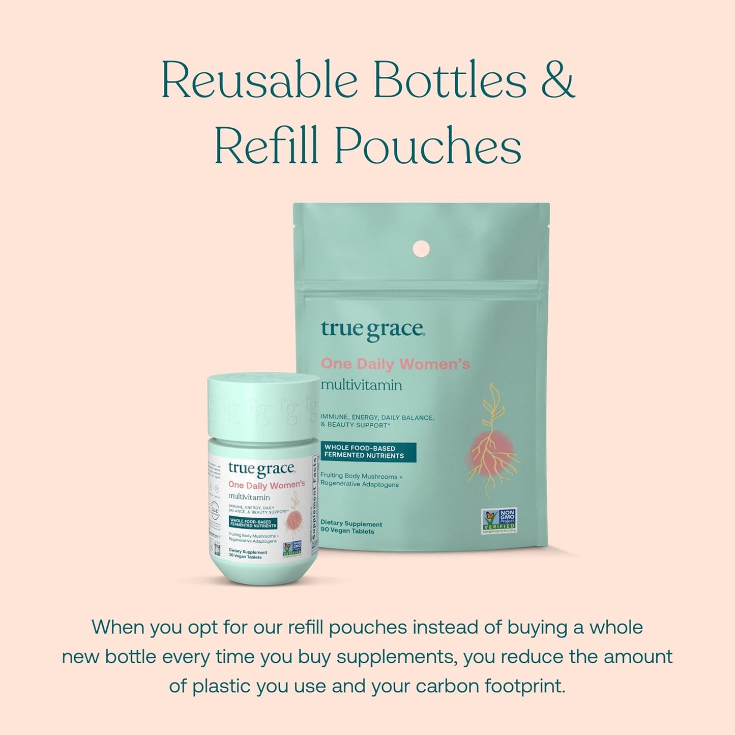 Women's Daily Multivitamin with Fermented Minerals, Organic Adaptogens, Mushrooms - Whole Body Balance, Immune Support, Energy Boost - Non-GMO, Gluten-Free, Soy-Free - 30 Vegan Tablets