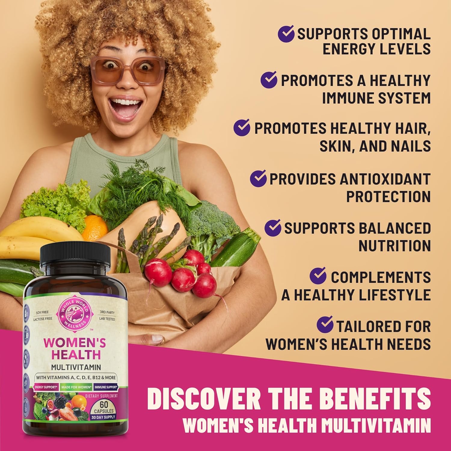 Women's Daily Multivitamins & Joint Support Bundle for Holistic Wellness & Energy Boost - USA Made