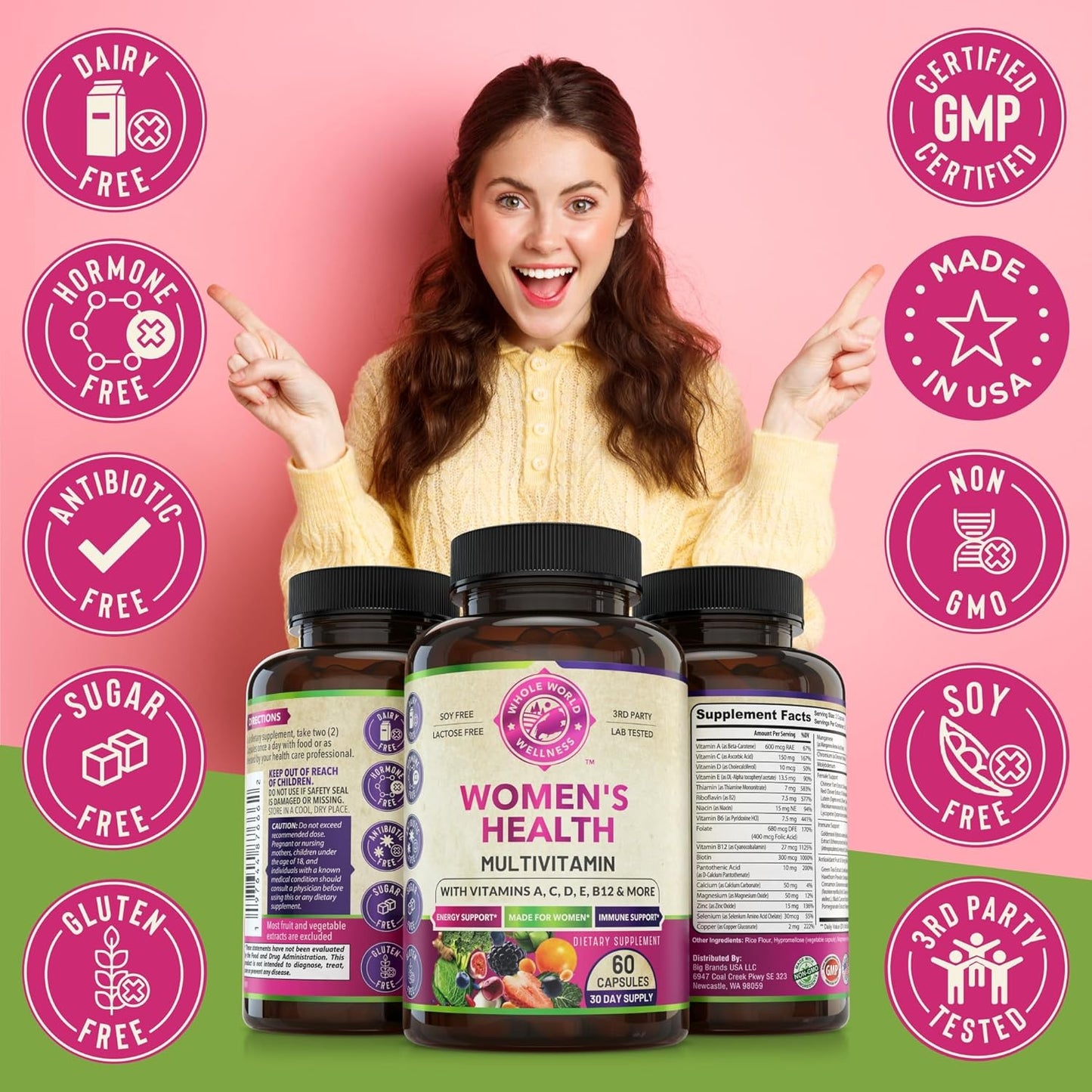 Womens Daily Multivitamins & Saffron Extract Bundle for Holistic Wellness & Boosted Energy - USA Made