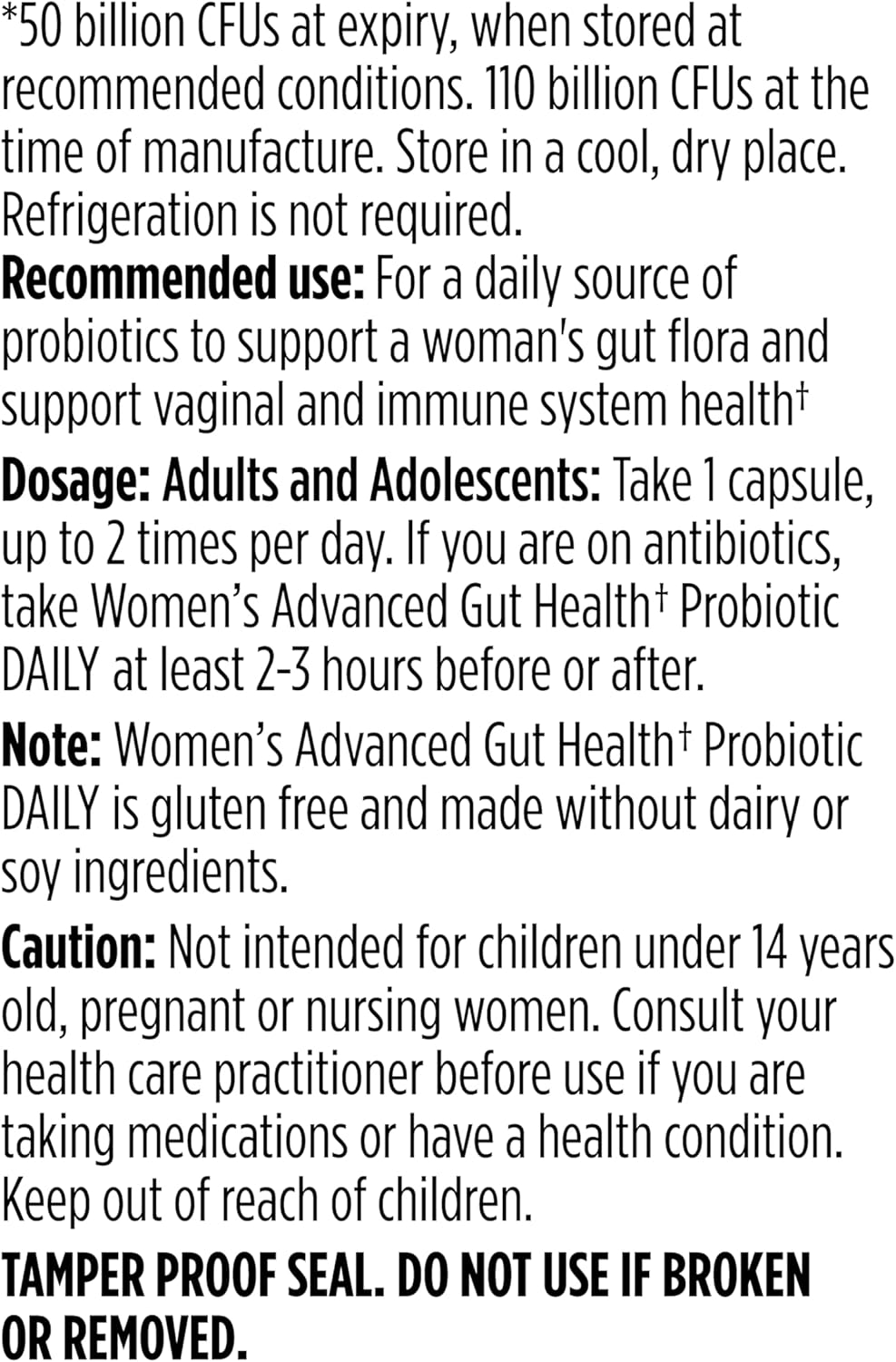 Women's Daily Probiotic for Healthy Digestion, Gut, Vaginal & Skin Health - Multi-Strain Formula (60 Count)
