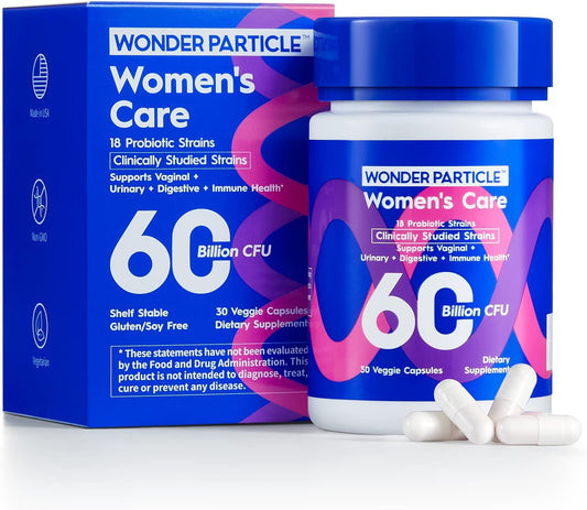 Women's Daily Probiotic with Prebiotics, Cranberry & 18 Strains - 60 Billion CFU for Digestive, Vaginal, & UTI Health - Non-GMO - 30ct