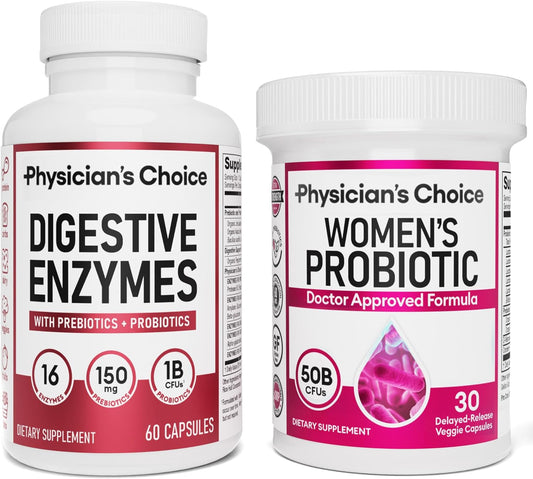 Women's Digestive Health Bundle: Probiotics + Digestive Enzymes by Physician's CHOICE