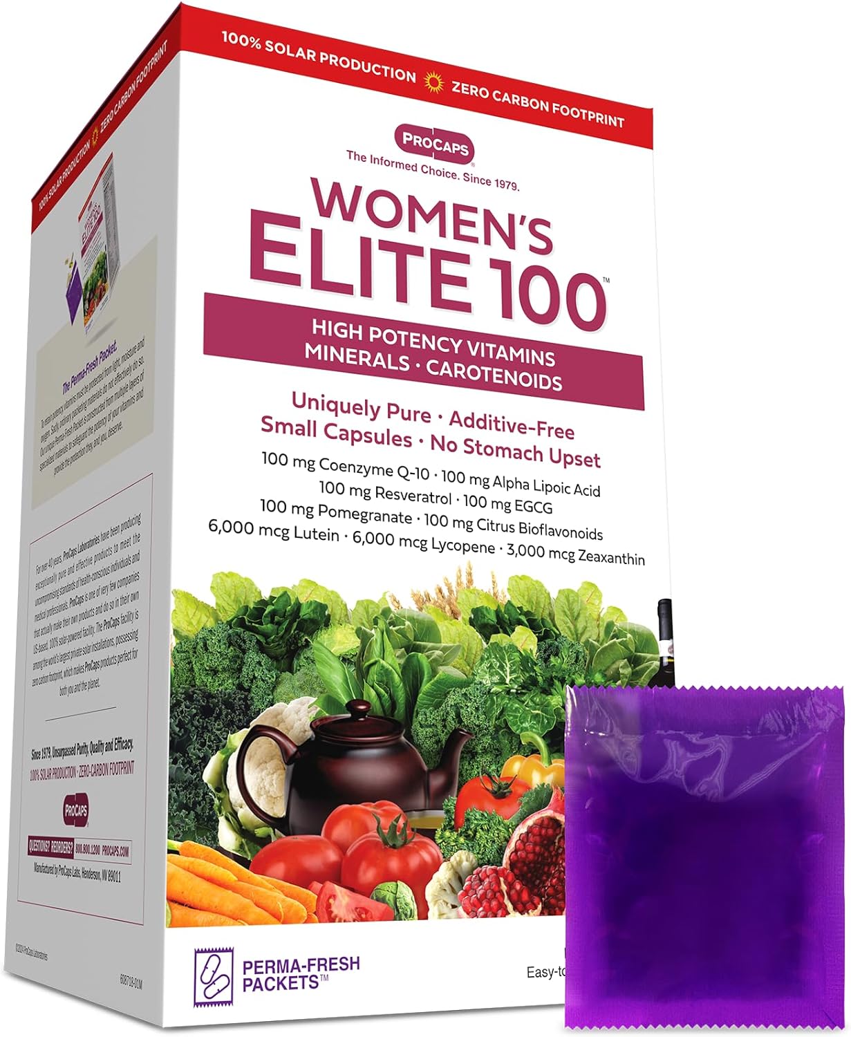 Women's Elite-100 Multivitamin: 40+ Potent Nutrients with Coenzyme Q10, Alpha Lipoic Acid, Resveratrol, and more - 60 Packets