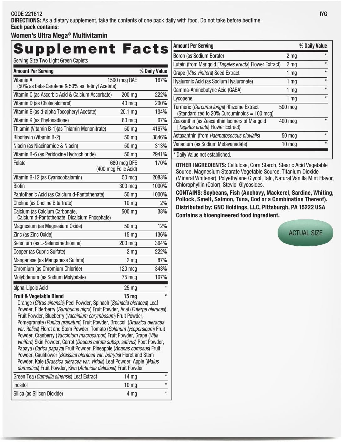 Women's Focus & Cognition Vitapak Program - 30 Servings by GNC