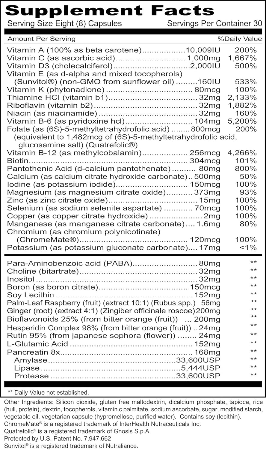 Women's Formula Multivitamin & Mineral Supplement - Priority One Vitamins, 240 Capsules, Promotes Healthy Reproductive System, No Iron.