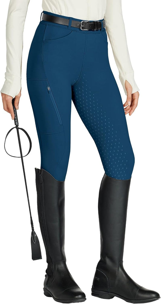 Women's Full Seat Silicone Riding Pants with Zipped Pocket for Equestrian Horseback Riding