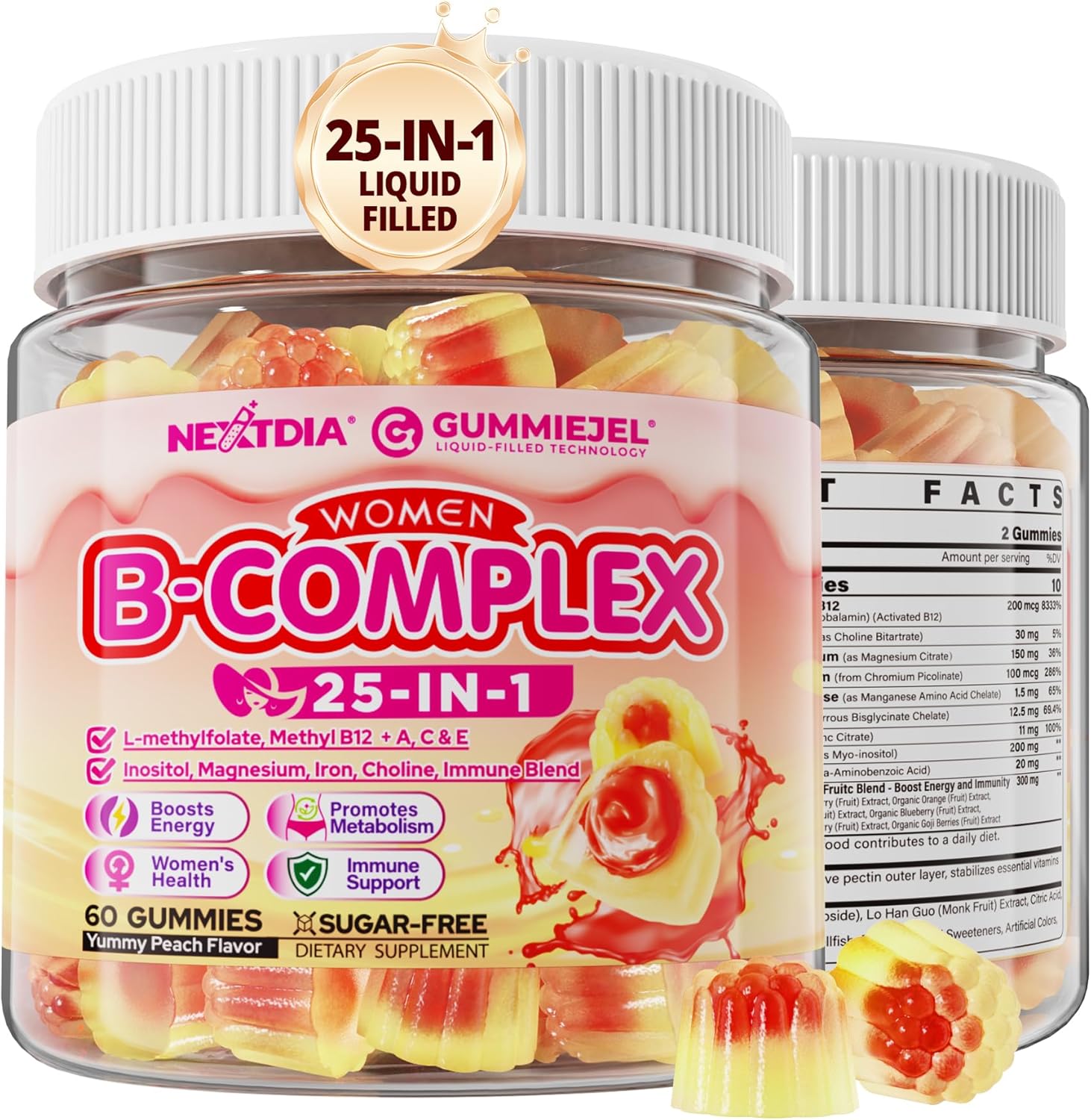 Women's Gut Health Bundle: Akkermansia Probiotics & Methylated B Complex Vitamin Gummies by Nextdia