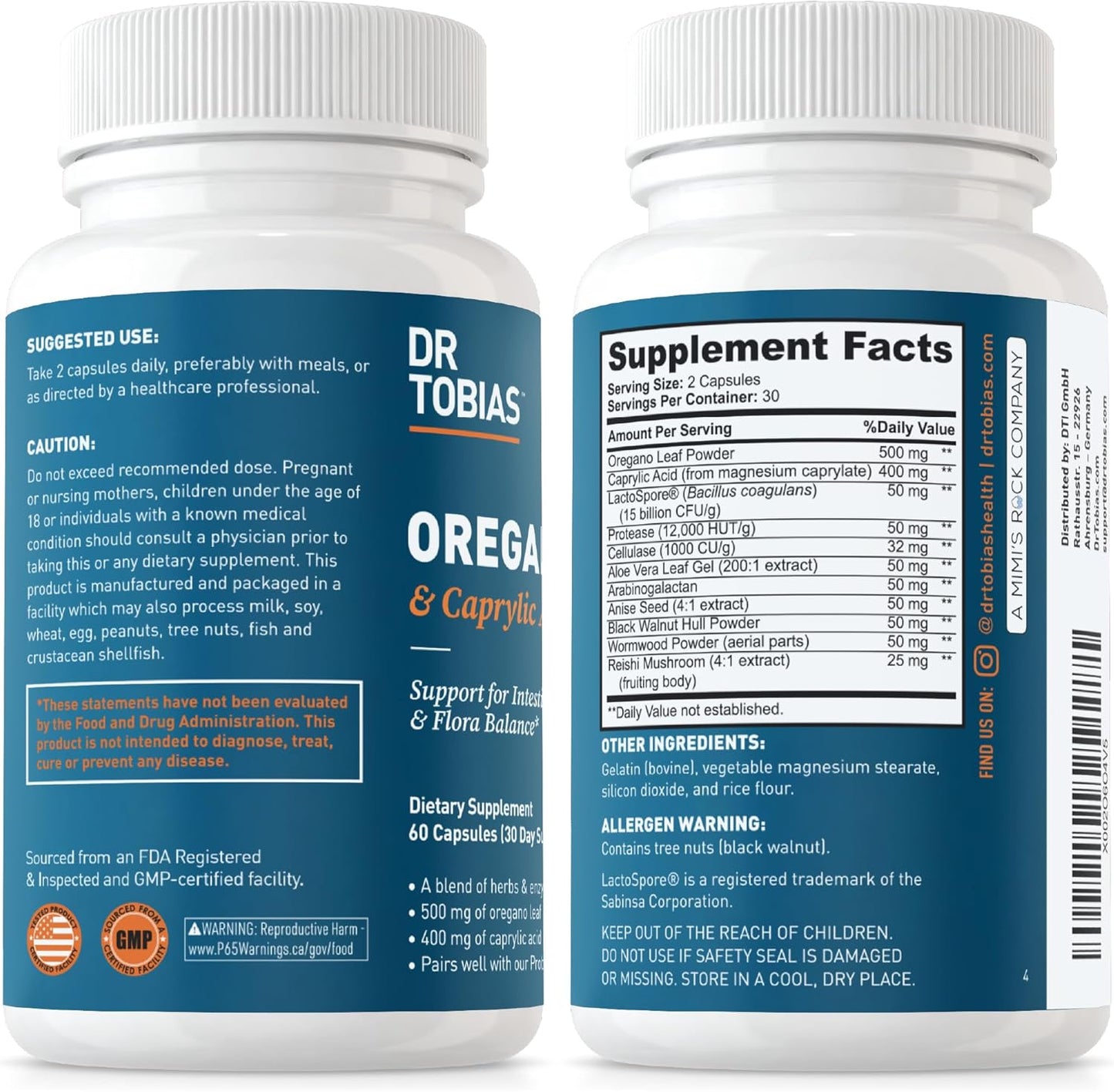 Women's Gut, Immune, and Urinary Health Support with Dr. Tobias Oregano, Caprylic Acid Blend, and Probiotics - Non-GMO Formula - BoostGo Australia