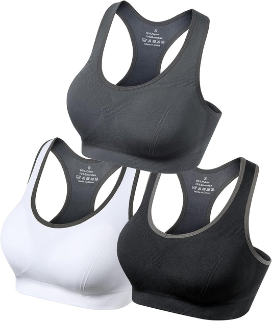 Women's GXXGE Padded Racerback High Impact Sports Bra for Gym Yoga Fitness Workout