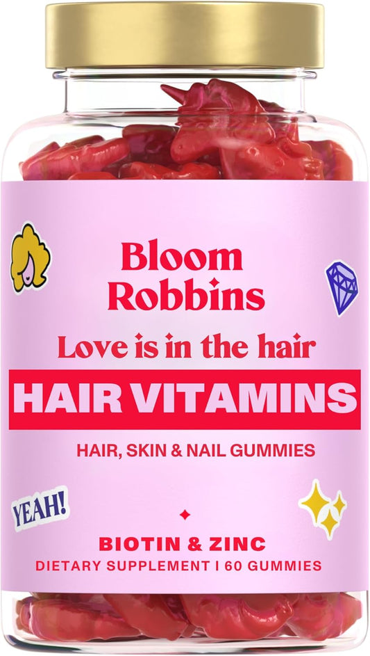 Women's Hair Growth Gummies with Biotin - Non-GMO Vegan Hair, Skin, and Nails Vitamins - 60 Gummies