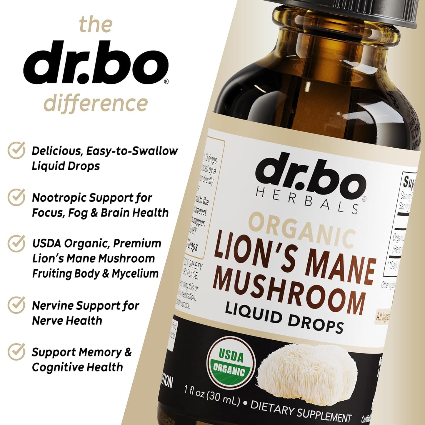 Women's Hair Loss Support Drops: Saw Palmetto & Lion's Mane Mushroom DHT Blocker Tincture with Bladder & Urination Benefits