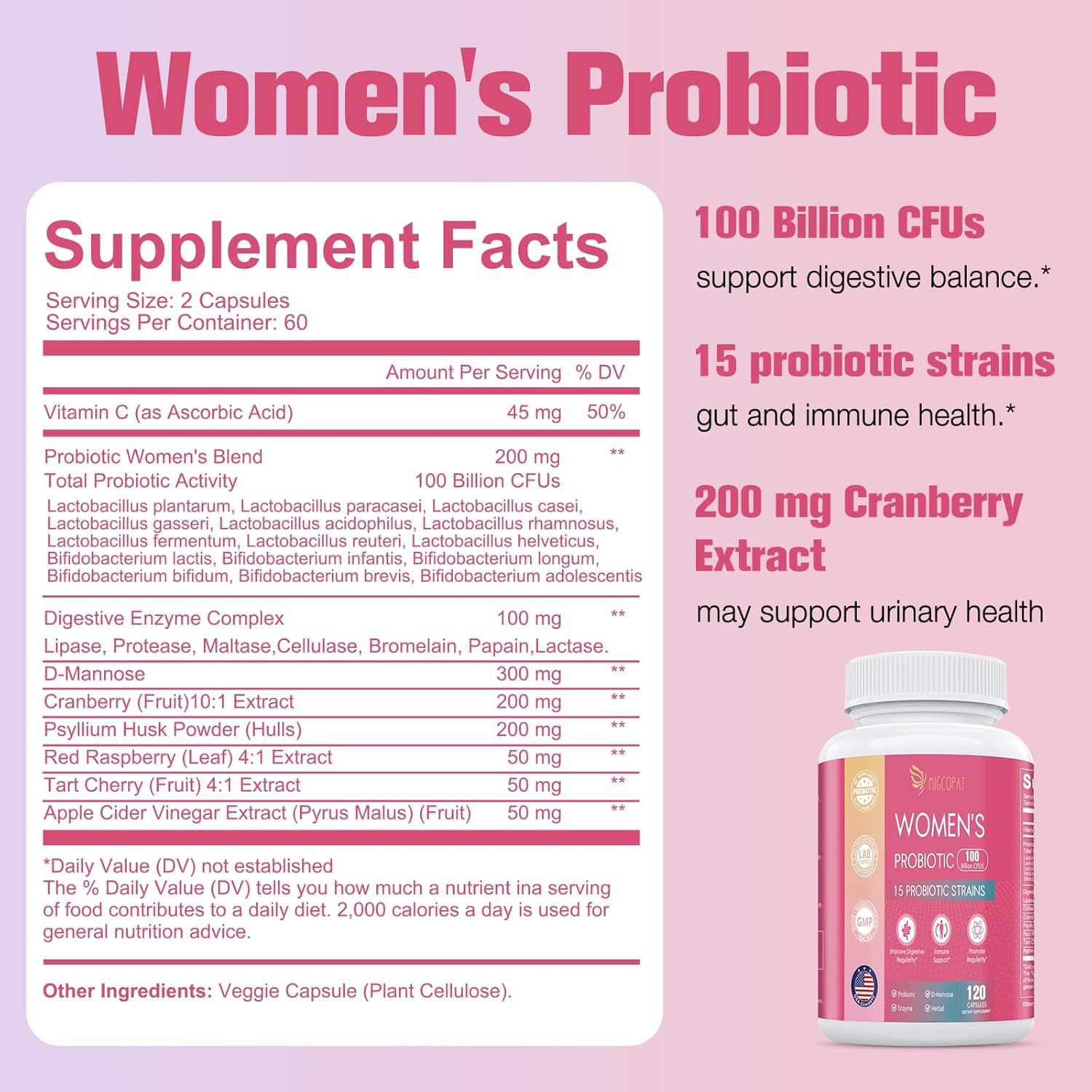 Women's Health Bundle: Migcopat Probiotics & Multivitamin Gummies - Vaginal & Urinary Health, Feminine Wellness, Brain & Heart Support