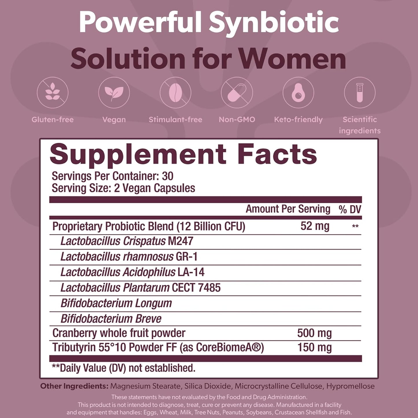 Women's Health Probiotic Blend for Urinary Tract & Overall Wellness - BIOMA Synbiotic (60 Capsules)