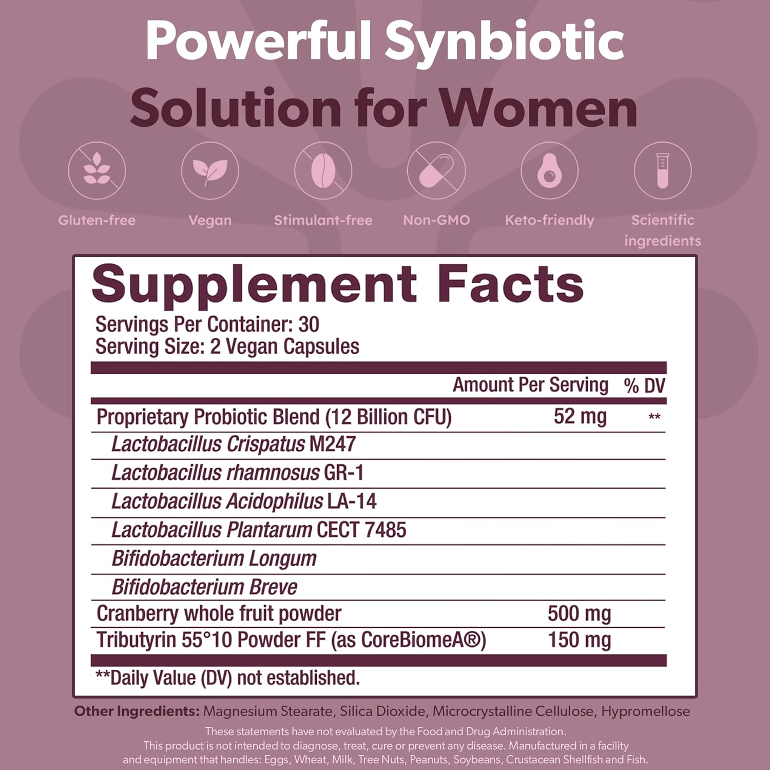 Women's Health Probiotic Blend for Urinary Tract & Overall Wellness - BIOMA Synbiotic (60 Capsules)