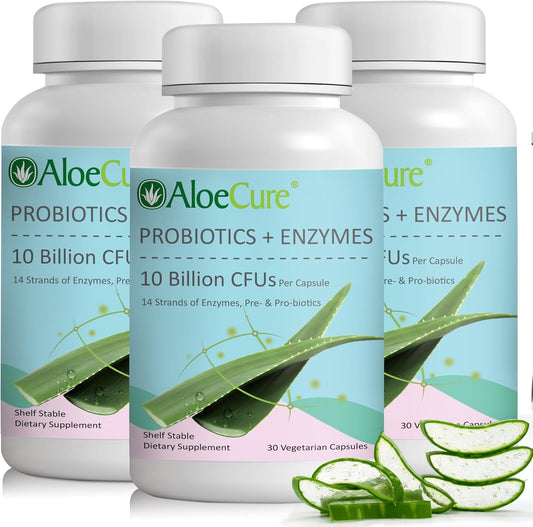 Women's Health Probiotics with 10 Billion CFU, Enzymes, Prebiotics, & Aloe Vera - 90ct for Gut Support & Absorption Boost
