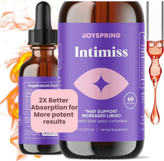 Women's Herbal Libido Support Drops - Horny Goat Weed, Ashwagandha, Maca Root, Fenugreek, Red Ginseng - Wellness & Vitality Formula