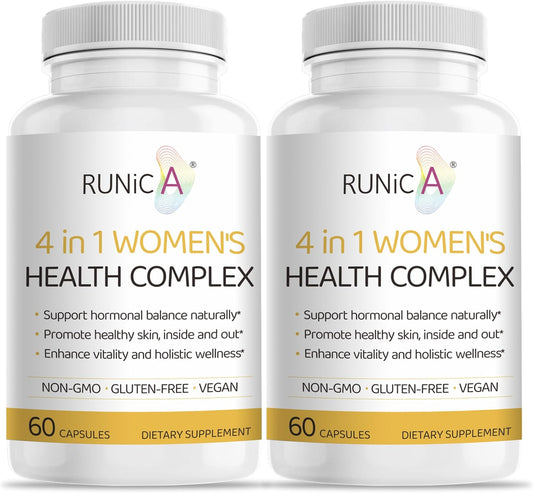 Women's Hormonal Balance & Skin Health Supplement with Rose Hip, Soy Isoflavones, Evening Primrose & Pueraria Mirifica Extract - 120 Gluten-Free Vegan Capsules