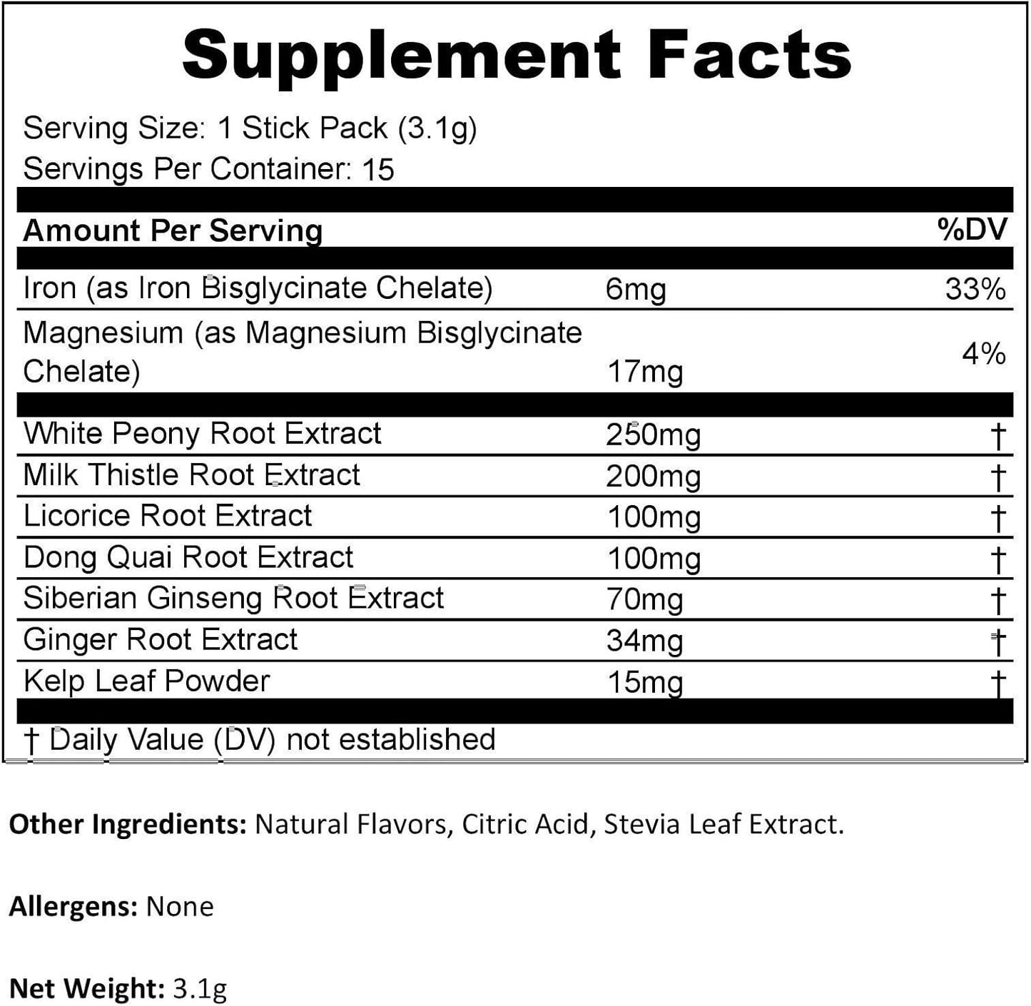 Women's Hormone Balance Drink Packets for PMS & Menstrual Relief - With Minerals, Peony Roots, Siberian Ginseng - Sugar Free - Peach Passion Flavor