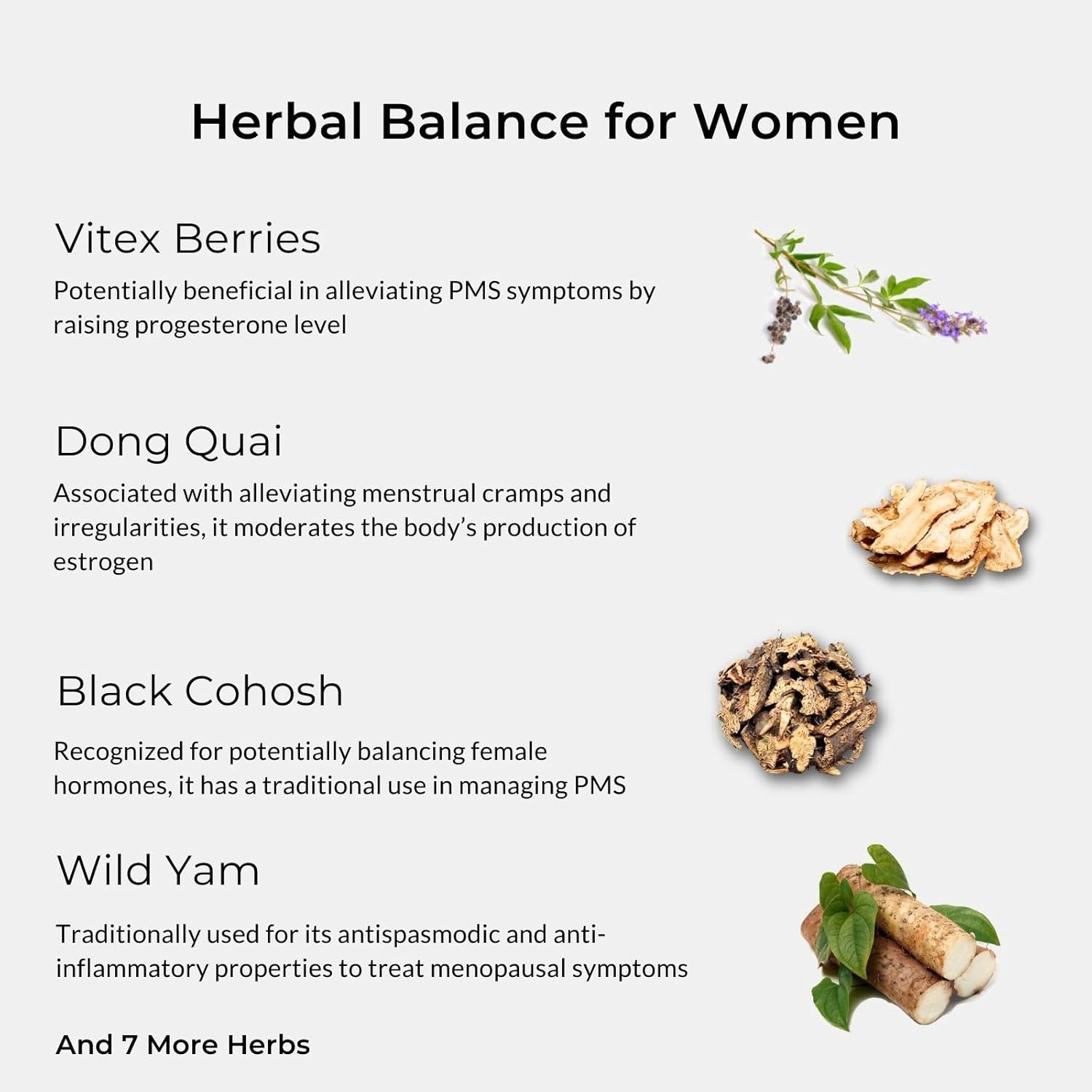 Women's Hormone Balance Support Supplement with Black Cohosh, Vitex Berry & Dong Quai - 30 Servings