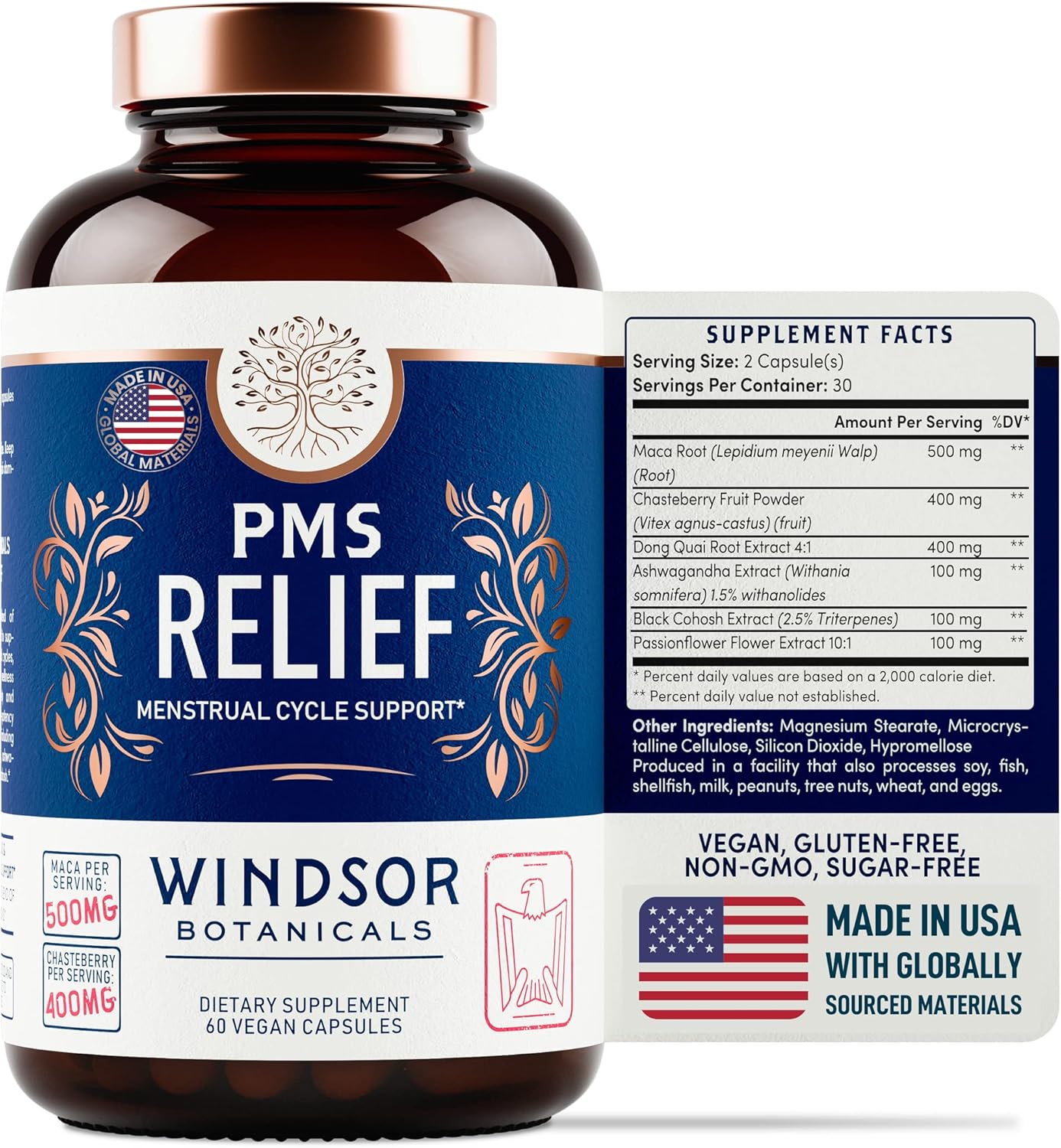 Women's Iron Supplement and PMS Relief Bundle with Windsor Botanicals