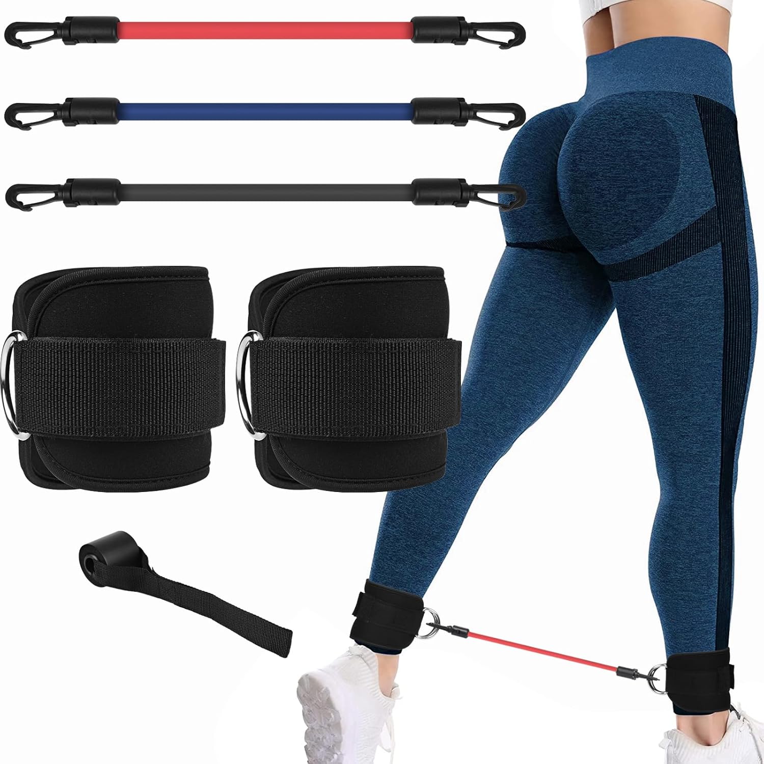 Women's Kingroad Resistance Bands Set for Leg, Glute, and Hip Workouts - Includes Booty Bands and Ankle Cuffs for Effective Training