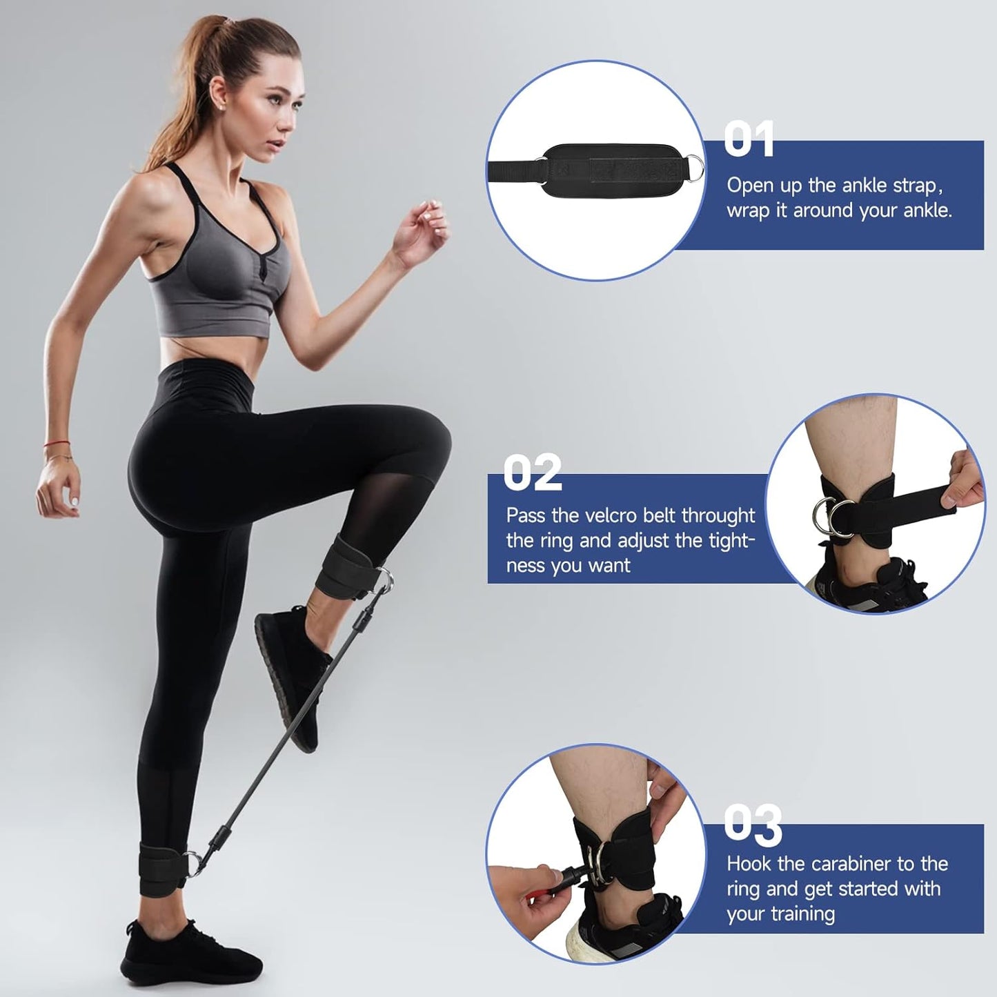 Women's Kingroad Resistance Bands Set for Leg, Glute, and Hip Workouts - Includes Booty Bands and Ankle Cuffs for Effective Training