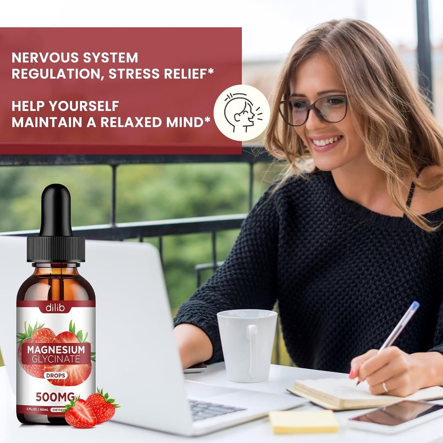 Women's Liquid Iron & Magnesium Glycinate Supplement Drops by dilib