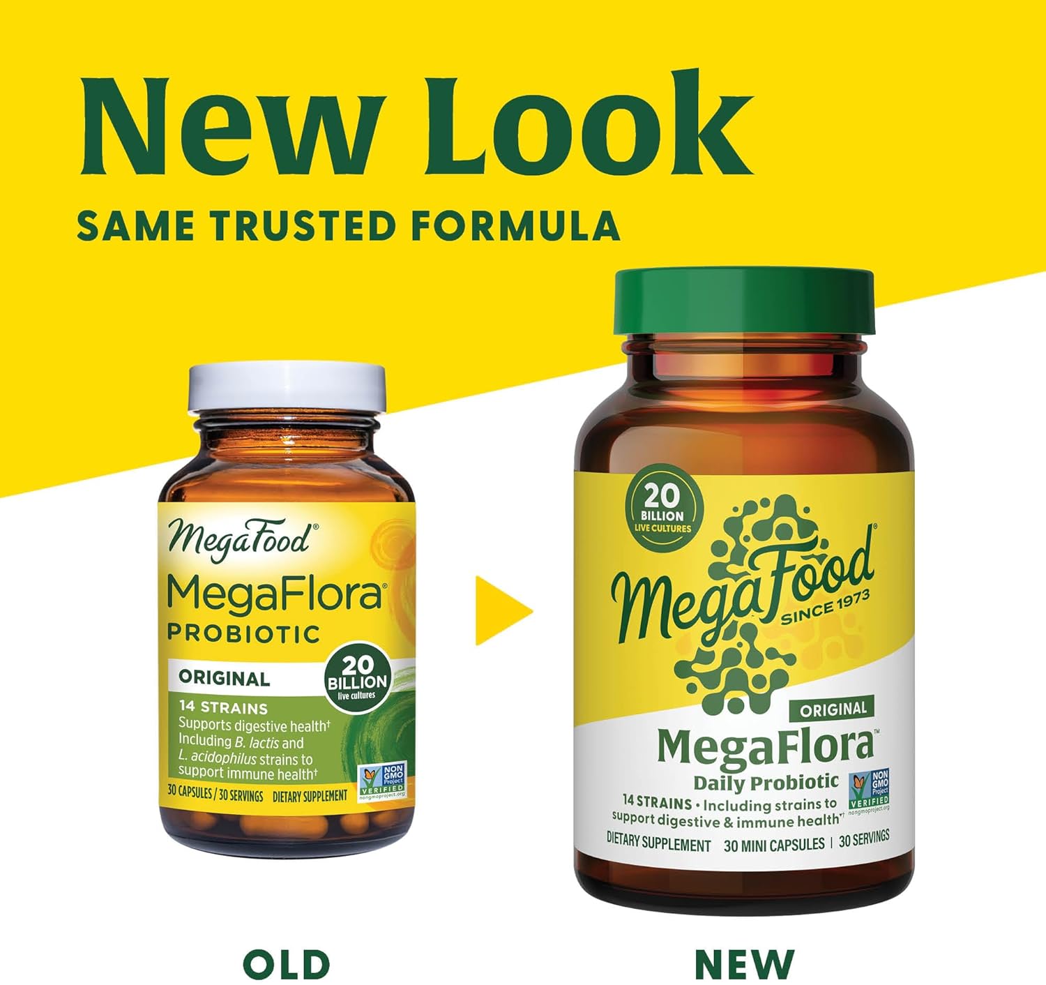Women's MegaFood MegaFlora Probiotic - Digestive & Immune Support - 20 Billion CFU - 14 Strains - Non-GMO - 30 Mini Capsules