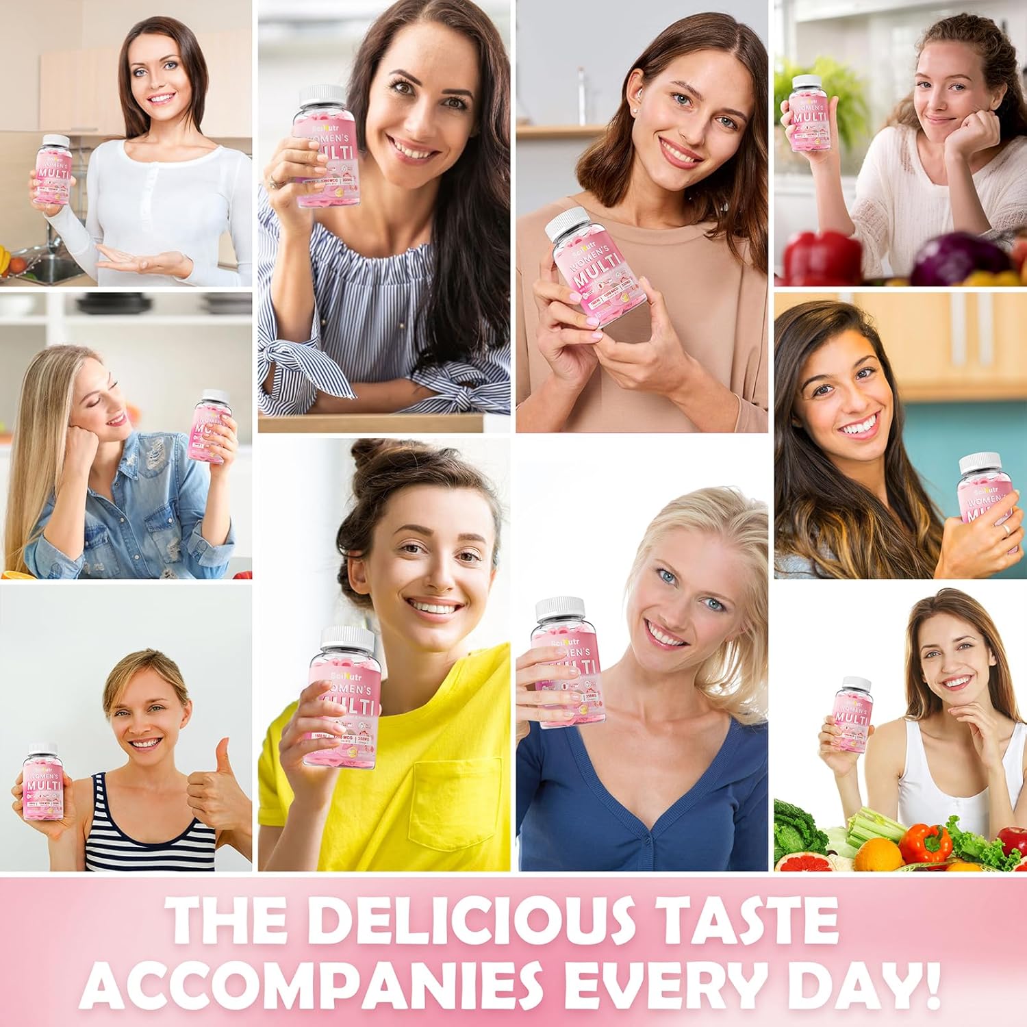 Women's Methylated Multivitamin Gummies with Calcium, Magnesium, Zinc, Vitamin A, C, D3, E, K2, B Complex, Folate, Biotin - Energy, Immune Support, Bone Health