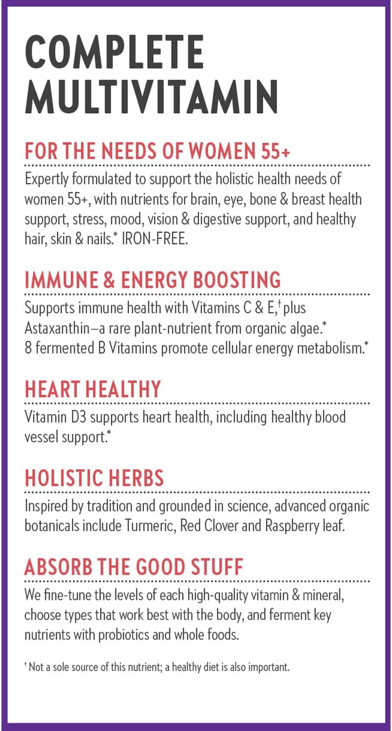 Women's Multivitamin 50 Plus with 20+ Nutrients & Astaxanthin - Daily Support for Energy, Heart, Immune System - Gentle on Stomach - 96 Count