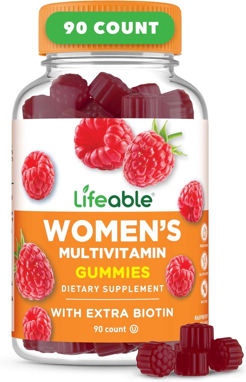 Women's Multivitamin Gummies with Vitamin A, C, D, E, Niacin, B6, Folate, B12, Biotin, Pantothenic Acid, Iodine, Zinc - 90 Count