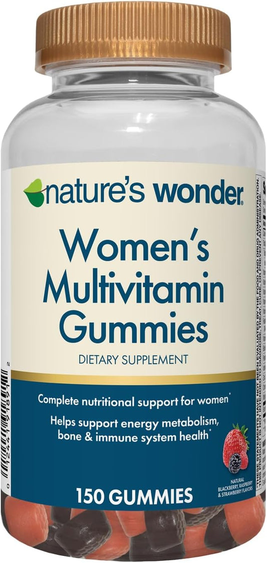 Women's Multivitamin Gummies with Vitamins A,C,D,B6, B12, Biotin, Folic Acid, 150 Count - Supports Energy, Metabolism, Bone, and Immune Health for 75 Days