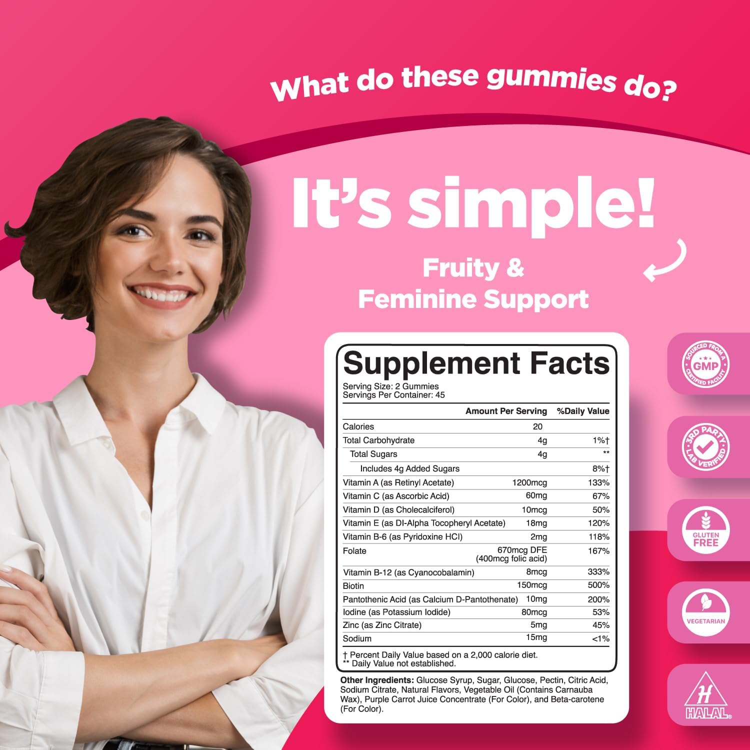 Women's Multivitamin Gummies with Zinc - Natural Immune System Booster for Adults - Complete Women's Multivitamin Gummy Supplement