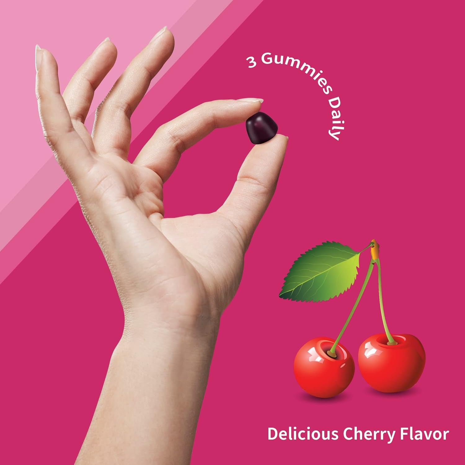 Women's Multivitamin Gummy with Iron for Hair, Skin, Nails, Immune Health & Digestion - 90 Cherry Gummies