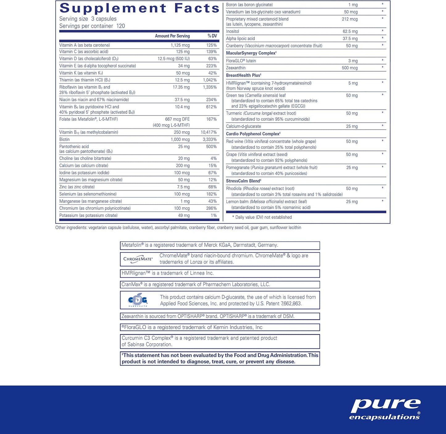 Women's Multivitamin Over 40 with Urinary Tract & Breast Health Support - 360 Capsules