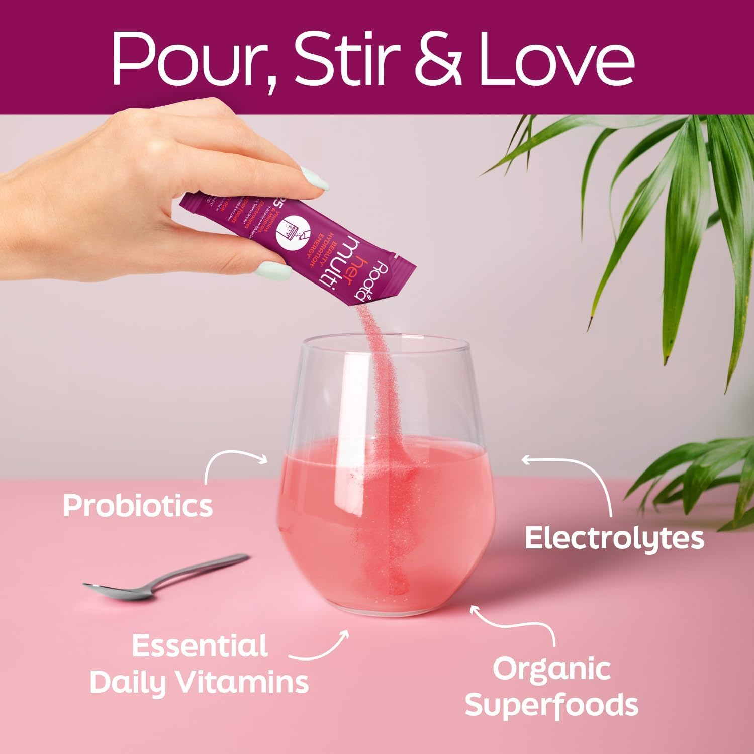 Women's Multivitamin Powder with Triple Electrolytes - 25 Vitamins & Minerals, 9 Organic Superfoods, Probiotics, Enzymes, Sugar-Free Hydration - 24 Packets