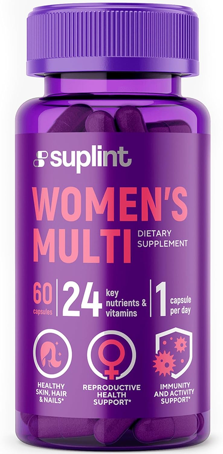 Women's Multivitamin Supplement with Vitamin A, C, D, E, B12, Zinc | Hair, Skin, Nail Health | Reproductive, Activity, Immune Support | 60 Capsules
