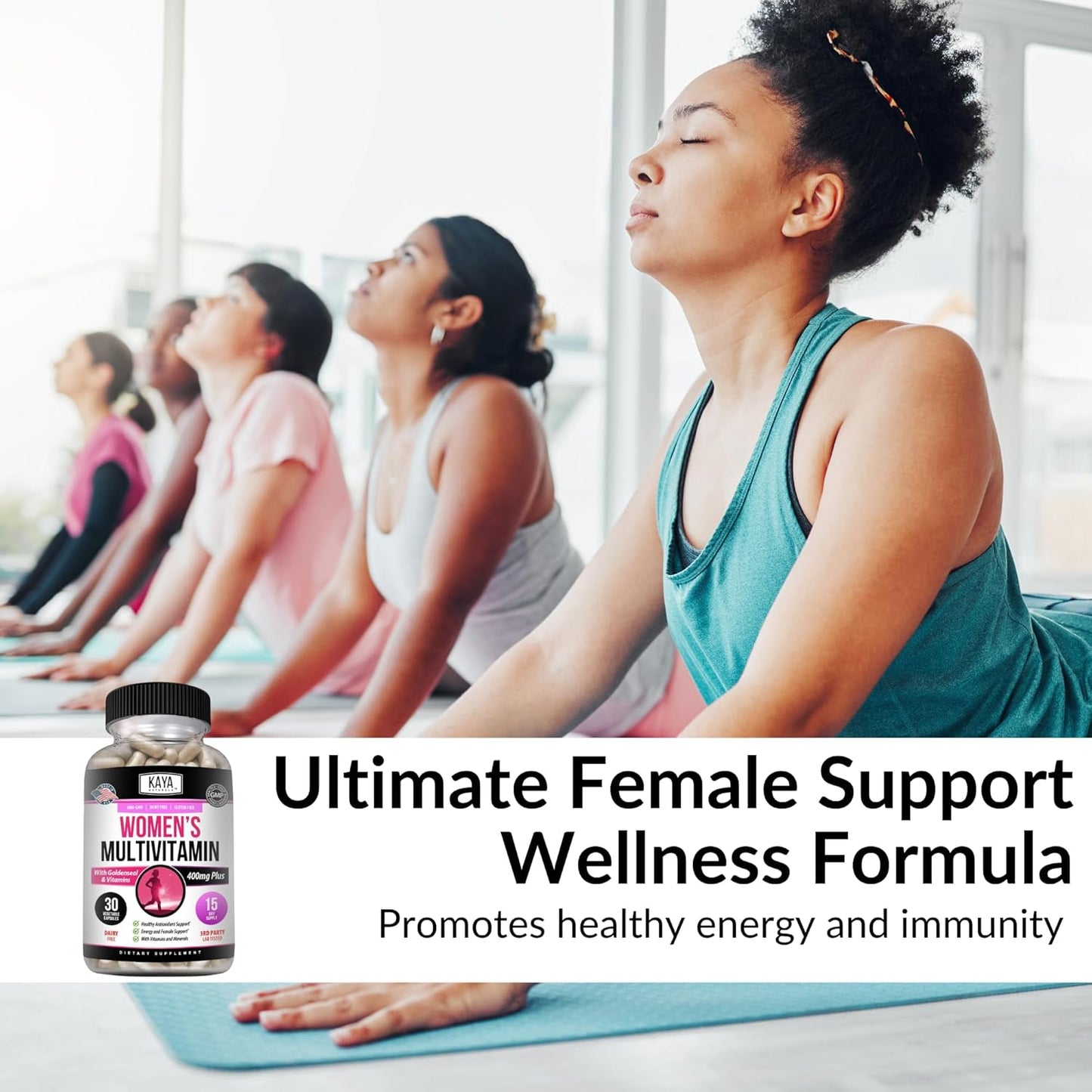 Women's Multivitamin with Antioxidants and Immune Support - Vitamins A, D, C, E, Biotin, Folic Acid, Multi-Mineral, Energy & Metabolism - 30 Count