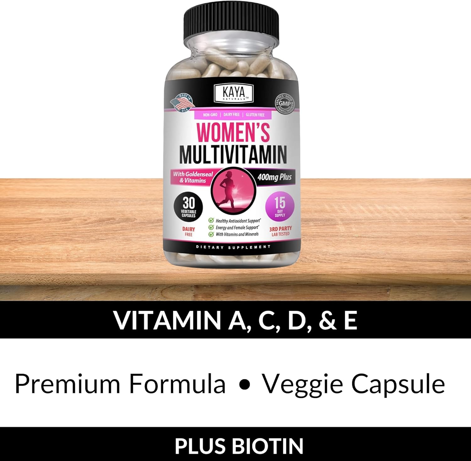 Women's Multivitamin with Antioxidants and Immune Support - Vitamins A, D, C, E, Biotin, Folic Acid, Multi-Mineral, Energy & Metabolism - 30 Count