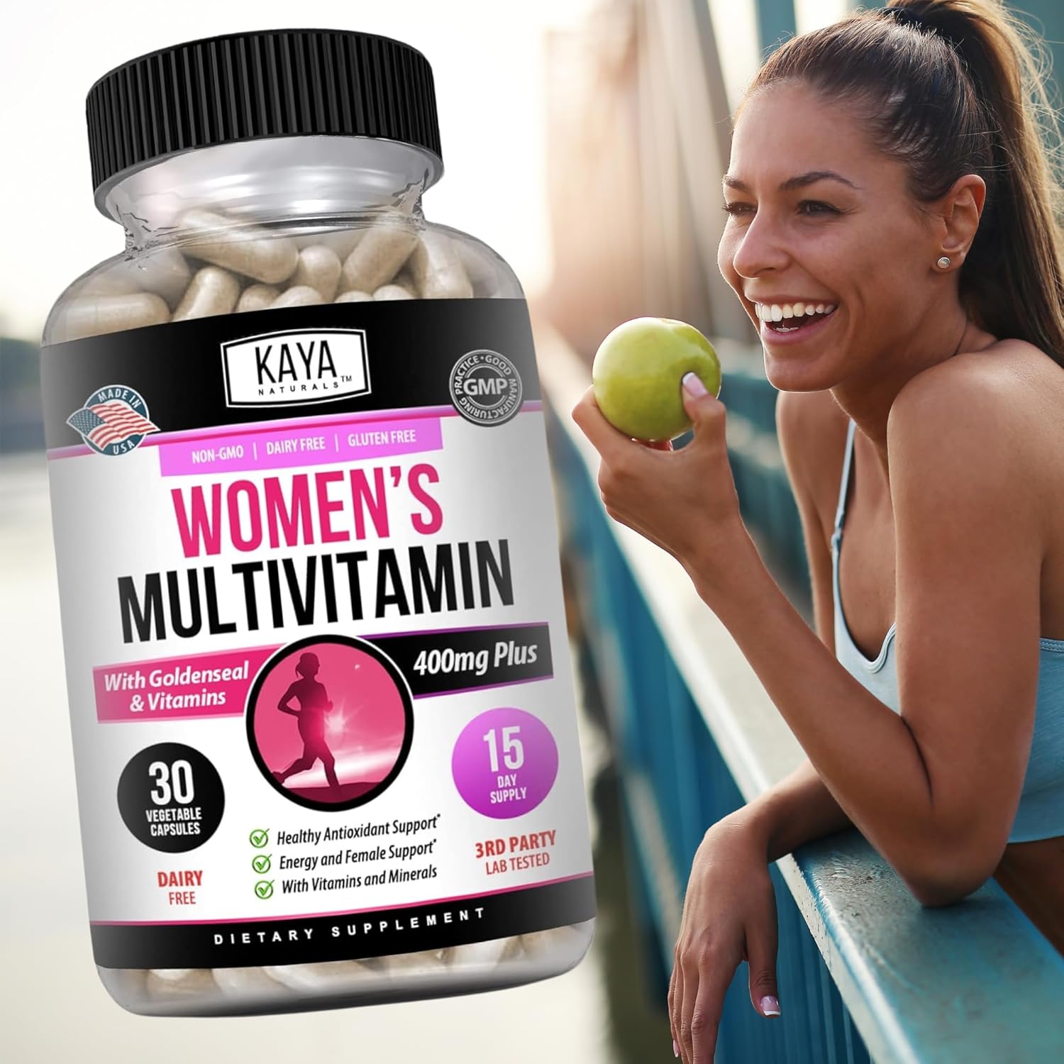Women's Multivitamin with Antioxidants and Immune Support - Vitamins A, D, C, E, Biotin, Folic Acid, Multi-Mineral, Energy & Metabolism - 30 Count