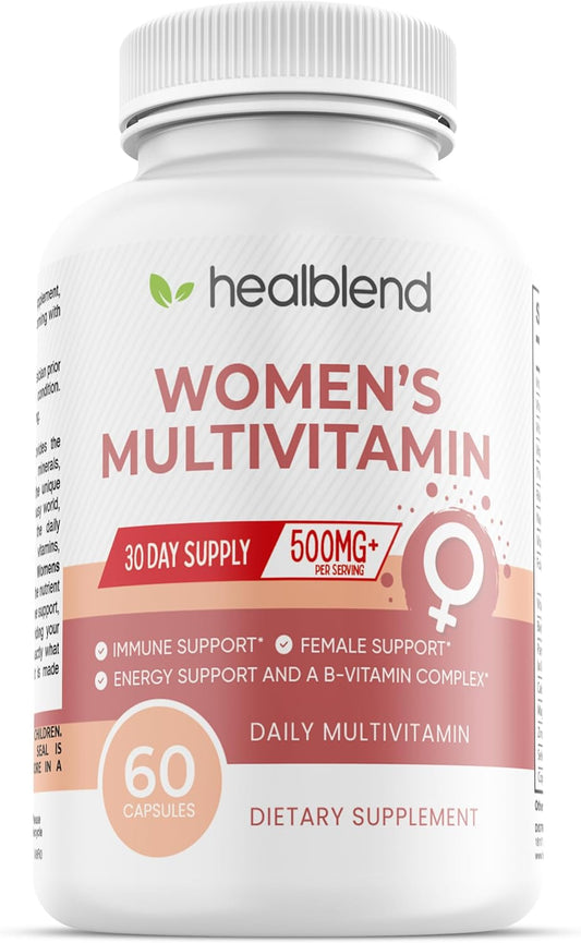 Women's Multivitamin with Biotin - Iron-Free Formula for General Health, Energy, and Immunity - 60 Capsules by Healblend