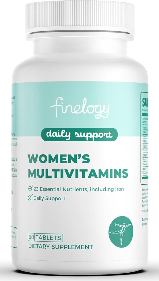 Women's Multivitamin with Iron, Vitamins A, C, D3, K, B6, B12 - Daily Supplement for Health, Energy, Hair, Skin, Nails - 60 Count