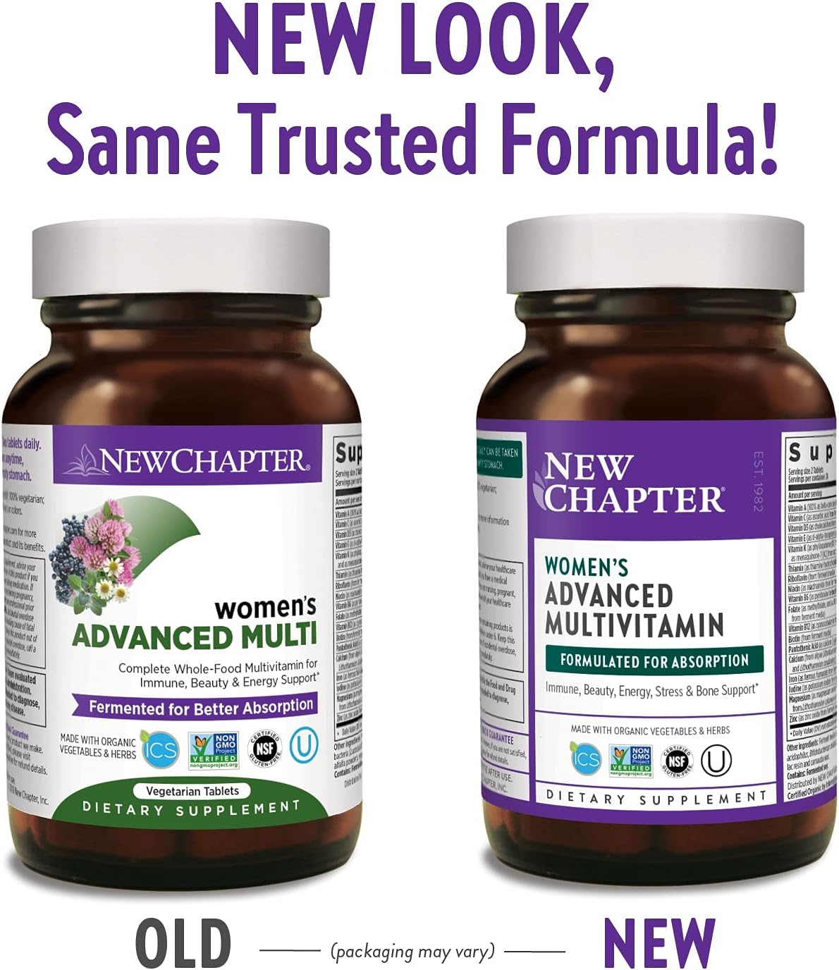 Women's Multivitamin with Probiotics, Iron, Vitamin D3, B Vitamins, Non-GMO - 48 ct