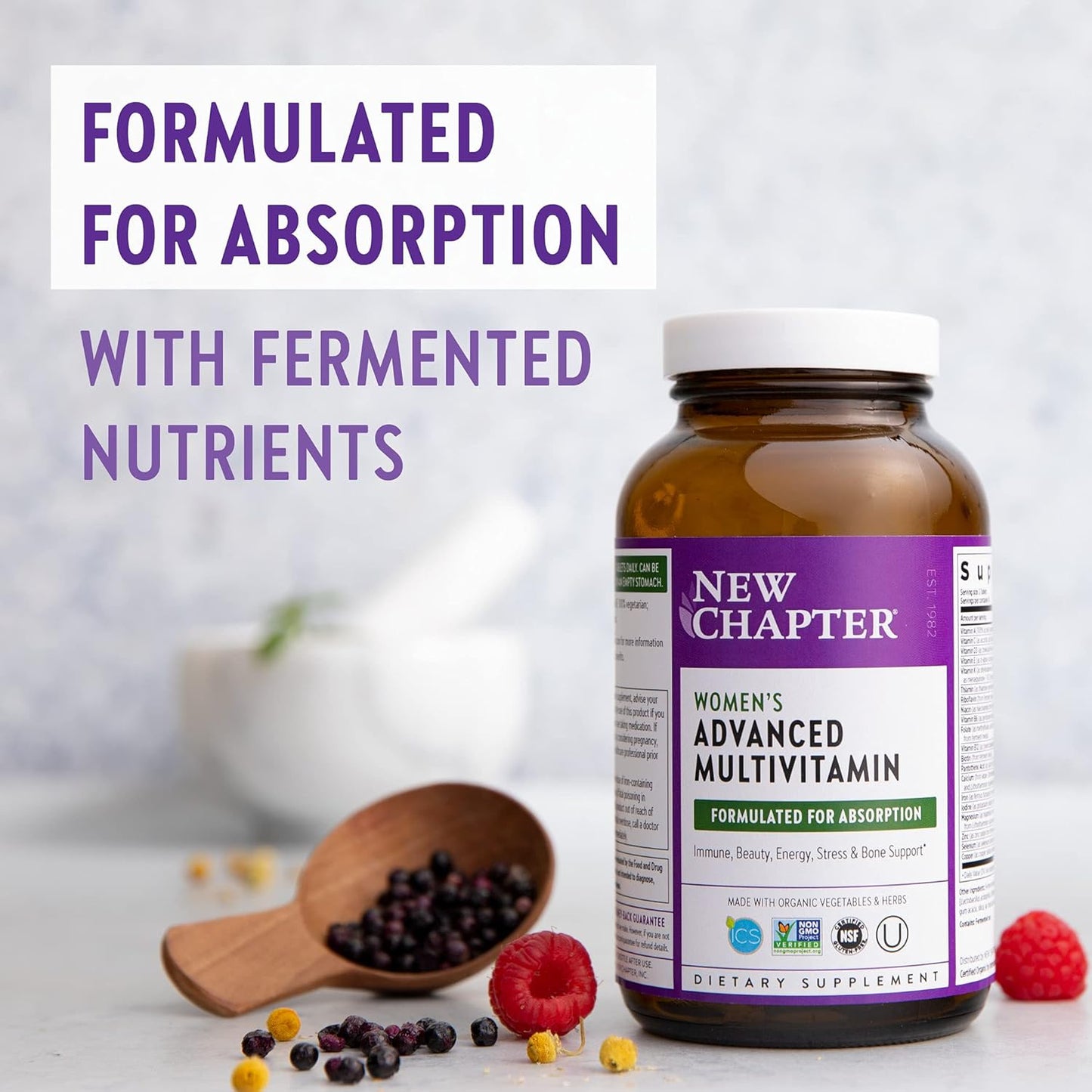 Women's Multivitamin with Probiotics, Iron, Vitamin D3, B Vitamins, Non-GMO - 48 ct