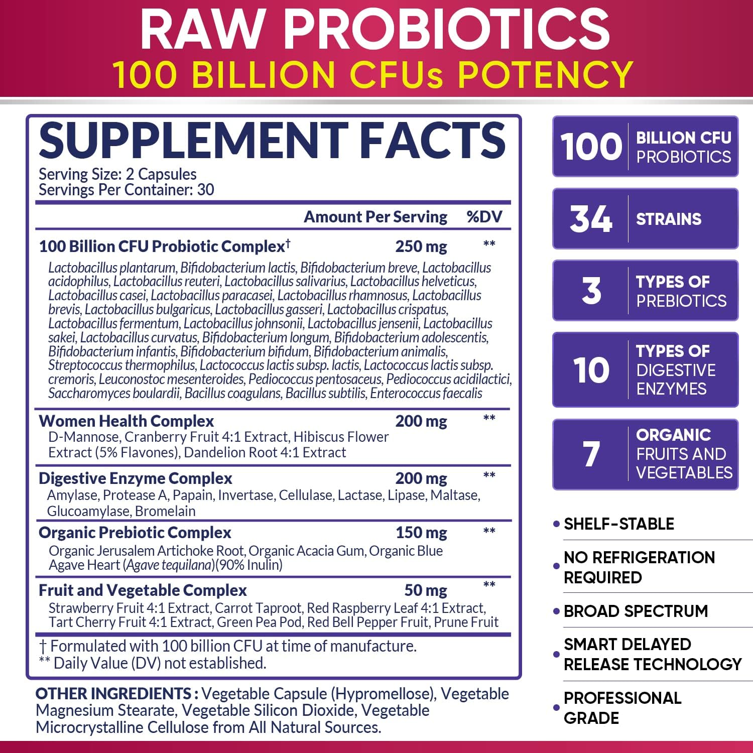 Women's Natural Probiotic Supplement Bundle with 100 Billion CFUs + Organic Relief Formula