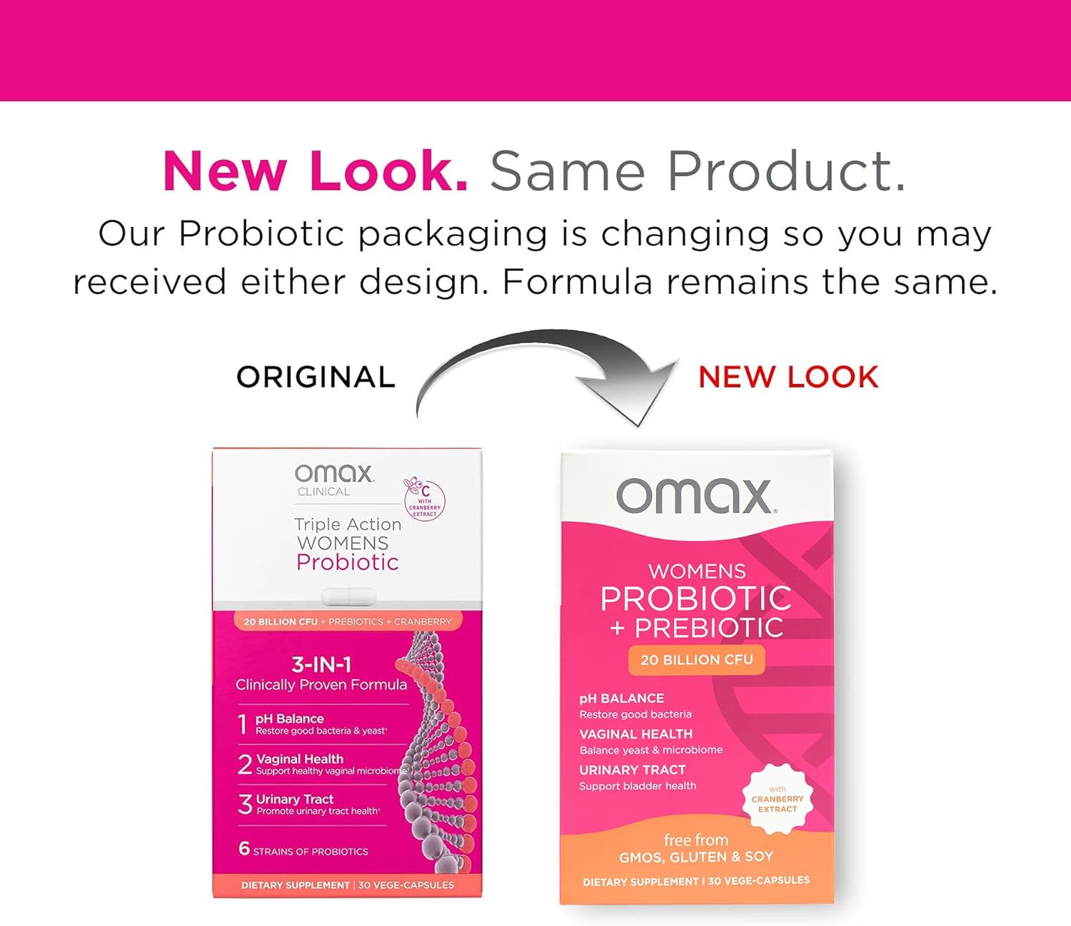 Women's Prebiotic and Probiotic Complex for pH Balance, Vaginal Health, UTI Prevention - Vegan, Organic, Gluten Free