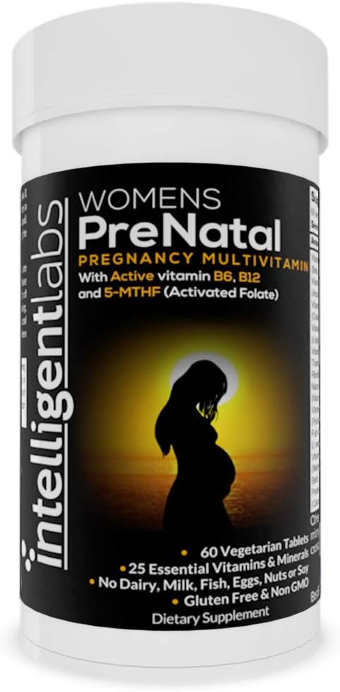 Women's Prenatal Multivitamin with 25 Essential Pregnancy Nutrients, 5-MTHF Folate, Active B12 & B6, Easy-to-Take - 60 Day Supply