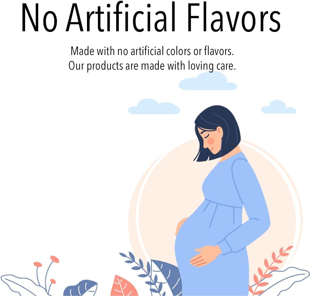 Women's Prenatal Vitamin Gummy with Vitamin A, D, E, B6, Folate, and Biotin for Healthy Growth and Brain Development - 60 Count